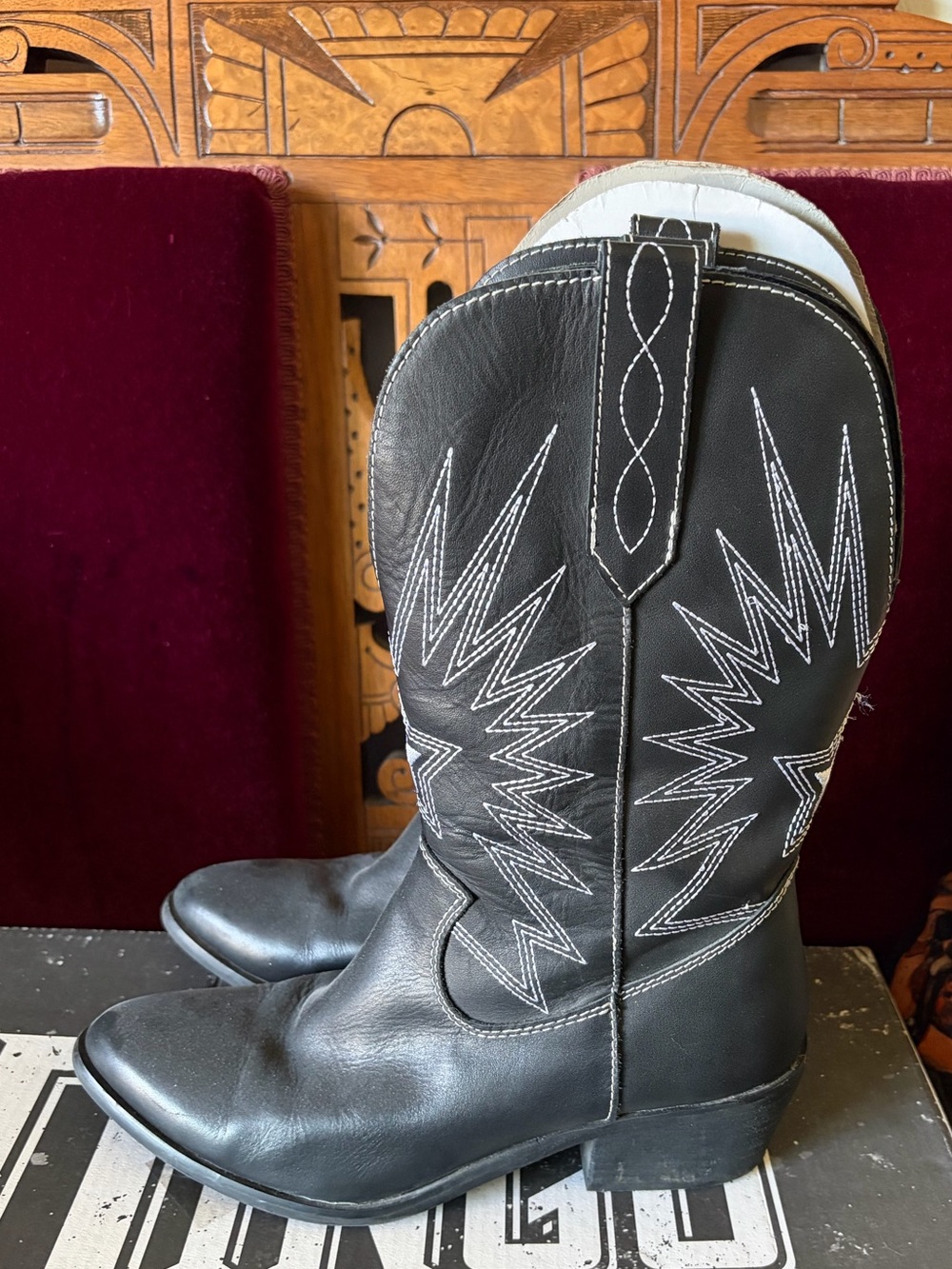 Dingo Di123 Rockstar Black leather cowgirl western boots size 8